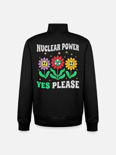 Atomkraft Ja Bitte mit Blumen retro - Sweat zippé unisexe en coton bio Stanley/Stella - noir