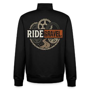Vélo de gravier Bikepacking tout-terrain - Sweat zippé unisexe en coton bio Stanley/Stella - noir - Dos - AI Model Male 185 light (185cm)
