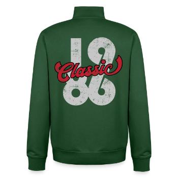 Vintage 1986 - Unisex Organic Zip Sweatshirt von Stanley/Stella - Flaschengrün - Hinten - AI Model Male 185 dark (185cm)