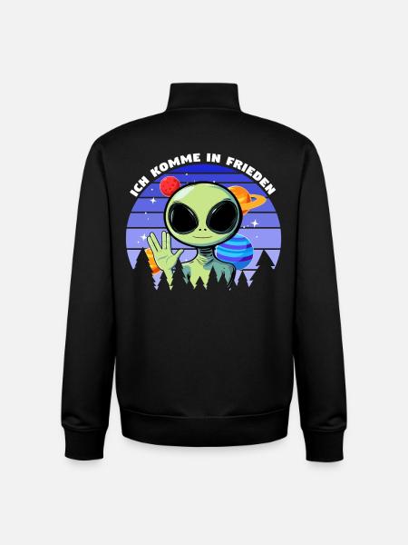 ich komme in frieden - alien - Unisex Organic Zip Sweatshirt von Stanley/Stella - Schwarz