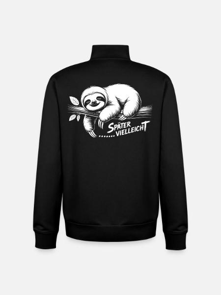 Lazy Mood Faultier - Unisex Organic Zip Sweatshirt von Stanley/Stella - Schwarz
