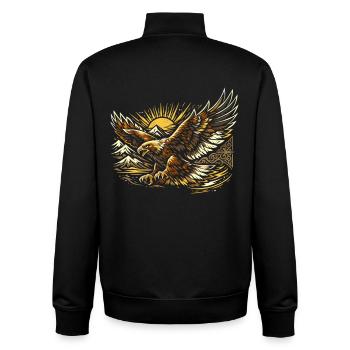 Majestueux aigle royal kazakh - Sweat zippé unisexe en coton bio Stanley/Stella - noir - Dos - AI Model Male 185 light (185cm)