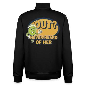 Pickleball Funny Player Out Never Heard Of Her - Unisex Organic Zip Sweatshirt by Stanley/Stella - black - Back - AI Model Male 185 light (185cm)