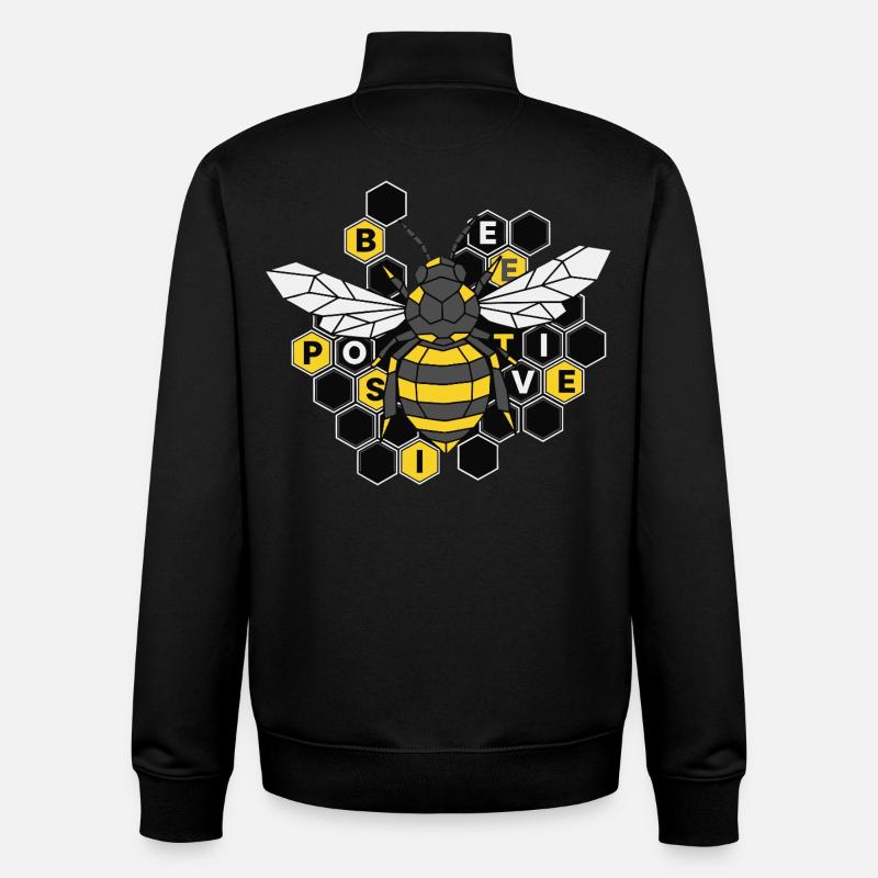 Bee Positive Bee Beekeeper - Unisex Organic Zip Sweatshirt by Stanley/Stella - black