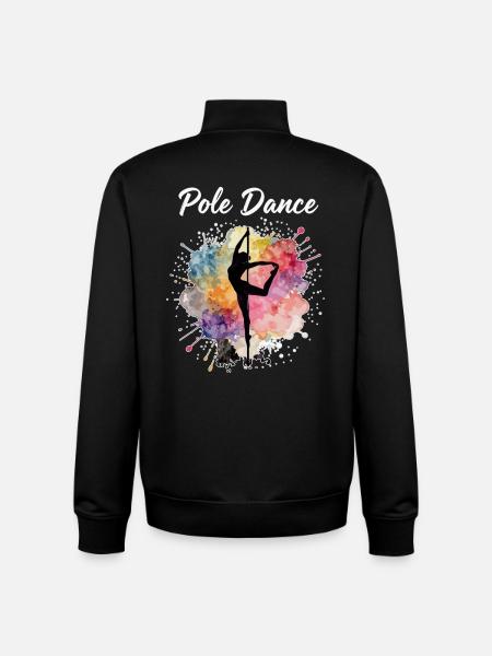Pole Dance Silhuet – Akvarelkunstdesign - Stanley/Stella unisex sweatshirt med lynlås i økologisk - sort