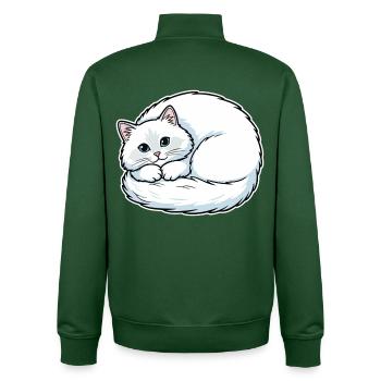 Weiße Angora-Katzen-blaue Augen, niedlich, niedlich - Unisex Organic Zip Sweatshirt von Stanley/Stella - Flaschengrün - Hinten - AI Model Male 185 dark (185cm)