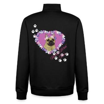 Ruhende B!tch Face Frenchie - Unisex Organic Zip Sweatshirt von Stanley/Stella - Schwarz - Hinten - AI Model Male 185 light (185cm)
