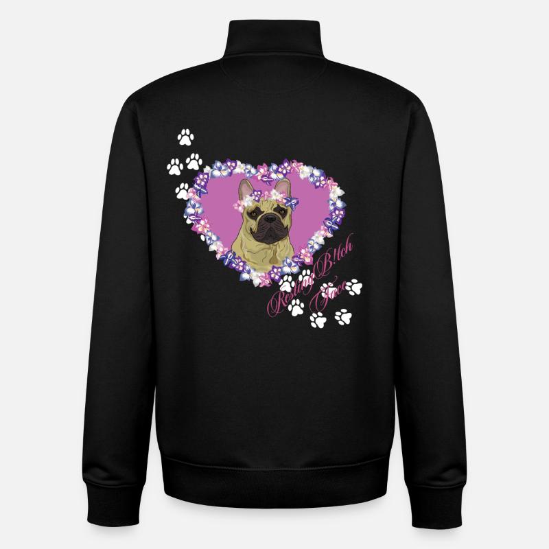 Ruhende B!tch Face Frenchie - Unisex Organic Zip Sweatshirt von Stanley/Stella - Schwarz