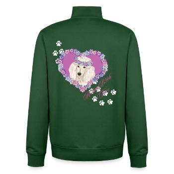 Resting B!tch Face Pudel - Unisex Organic Zip Sweatshirt von Stanley/Stella - Flaschengrün - Hinten - AI Model Male 185 dark (185cm)