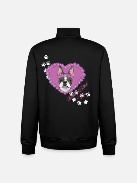 Resting B!tch Face Boston Terrier - Unisex Organic Zip Sweatshirt by Stanley/Stella - black