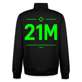 21M Bitcoin Schriftzug Neon Grün Motiv Limit - Unisex Organic Zip Sweatshirt von Stanley/Stella - Schwarz - Hinten - AI Model Male 185 light (185cm)
