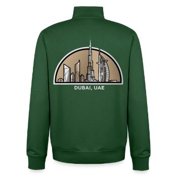 Dubai Skyline Burj Khalifa UAE - Unisex Organic Zip Sweatshirt by Stanley/Stella - bottle green - Back - AI Model Male 185 dark (185cm)