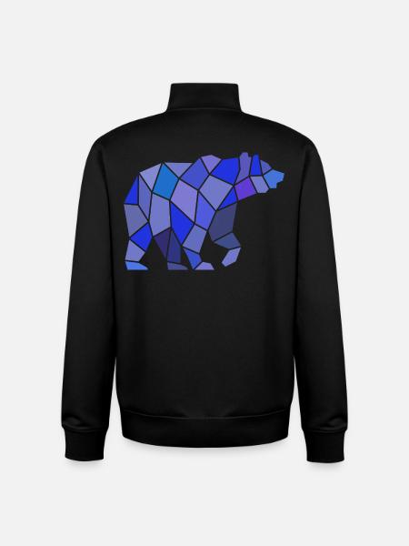 Geometric Bear in Mosaic - Unisex Organic Zip Sweatshirt by Stanley/Stella - black