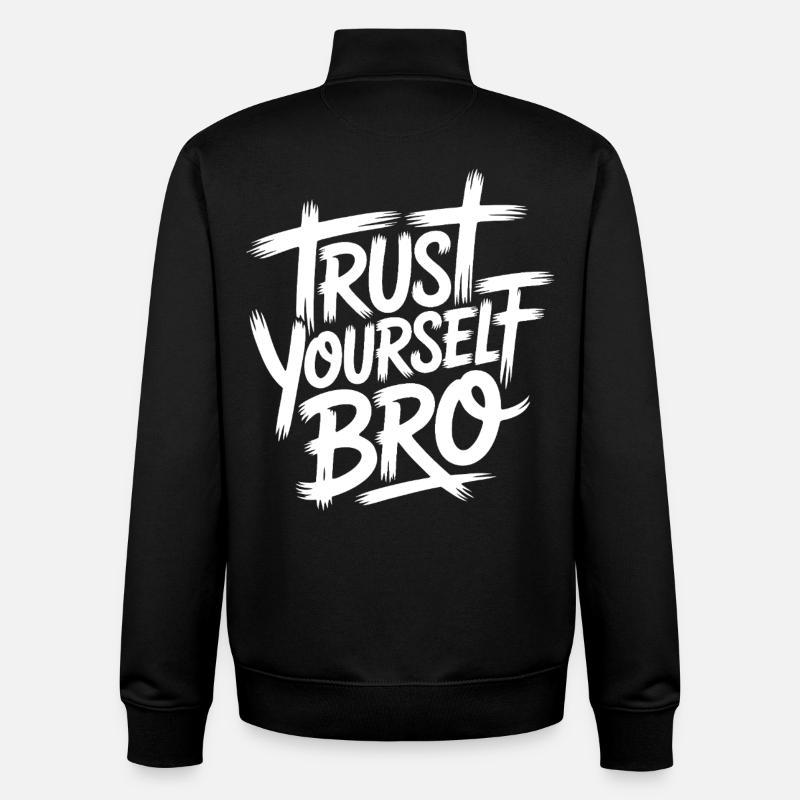Self-confidence - Unisex Organic Zip Sweatshirt by Stanley/Stella - black