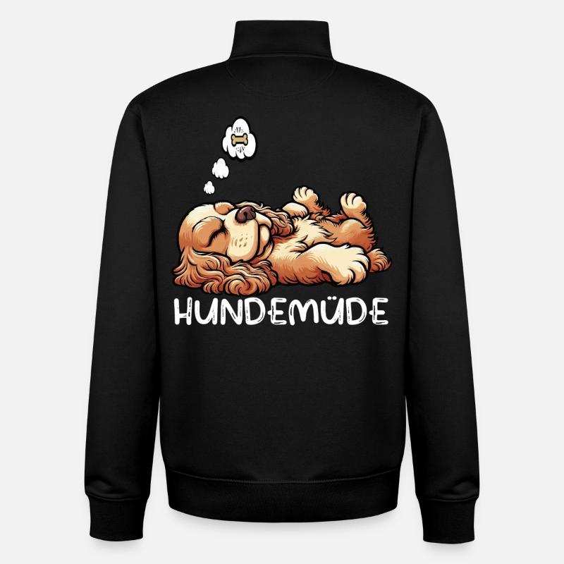 Hundemüde Cocker Spaniel Cockerhund Cockerbesitzer - Unisex Organic Zip Sweatshirt von Stanley/Stella - Schwarz