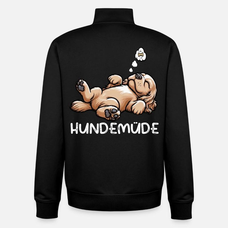 Hundemüde Cocker Spaniel Cockerhund Cockerbesitzer - Unisex Organic Zip Sweatshirt von Stanley/Stella - Schwarz