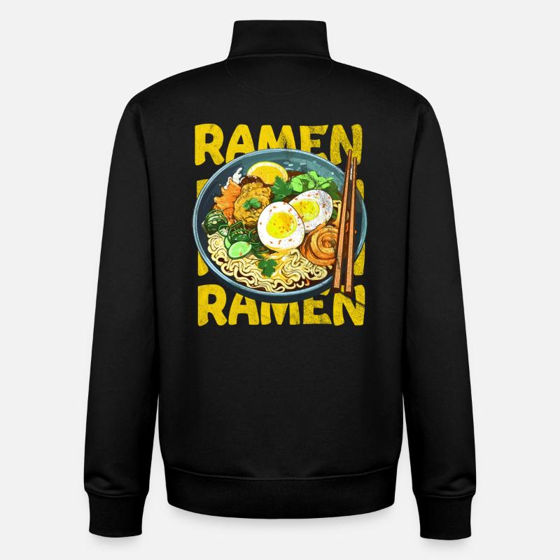 Ramen - Sweat zippé unisexe en coton bio Stanley/Stella - noir