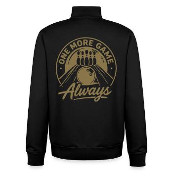 One More Game Always Bowling Sport - Unisex Organic Zip Sweatshirt by Stanley/Stella - black - Back - AI Model Male 185 light (185cm)