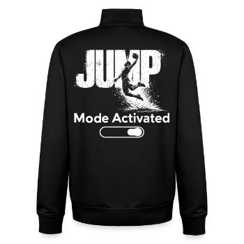 Jump Mode Activated Shirt Basketball Dunk - Unisex Organic Zip Sweatshirt von Stanley/Stella - Schwarz - Hinten - AI Model Male 185 light (185cm)