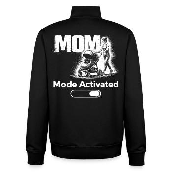Mom Mode Activated Shirt New Mom Baby Stroller - Unisex Organic Zip Sweatshirt by Stanley/Stella - black - Back - AI Model Male 185 light (185cm)