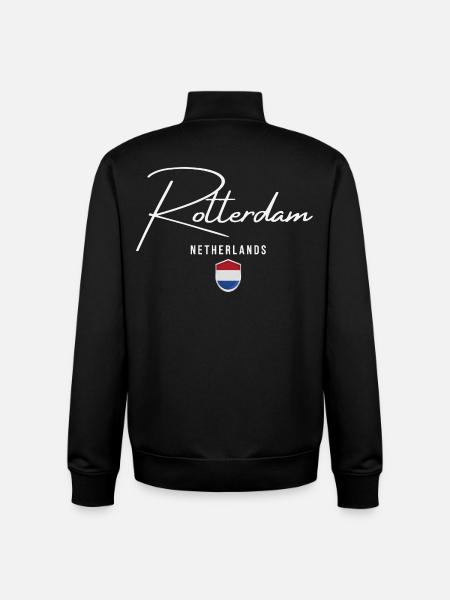 Rotterdam Netherlands, elegant design Rotterdam - Unisex Organic Zip Sweatshirt by Stanley/Stella - black