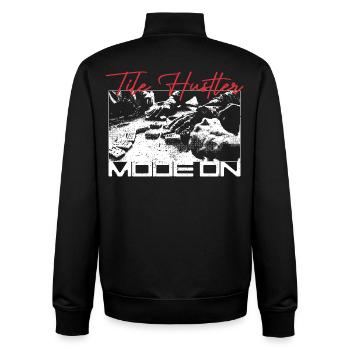 Domino Tile Hustler Mode On - Unisex Organic Zip Sweatshirt by Stanley/Stella - black - Back - AI Model Male 185 light (185cm)