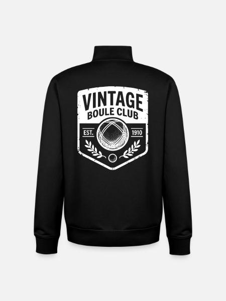 Vintage Boule Club Est 1910 Petanque Sport - Unisex Organic Zip Sweatshirt by Stanley/Stella - black