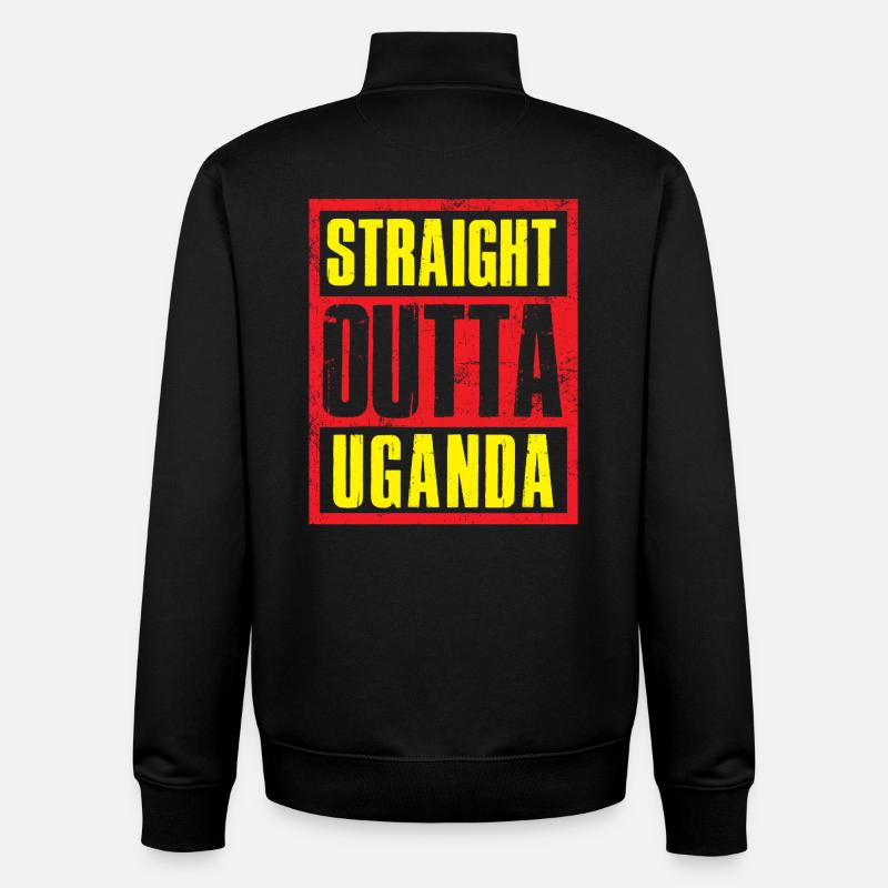 Straight outta Uganda - Unisex Organic Zip Sweatshirt von Stanley/Stella - Schwarz