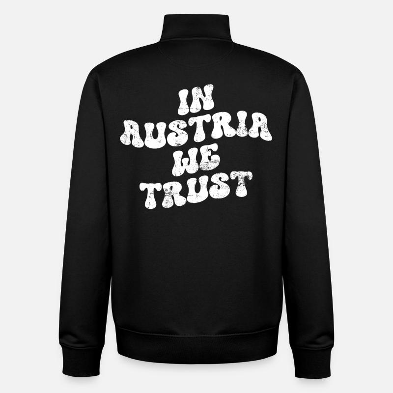 En Autriche, nous avons confiance - Sweat zippé unisexe en coton bio Stanley/Stella - noir