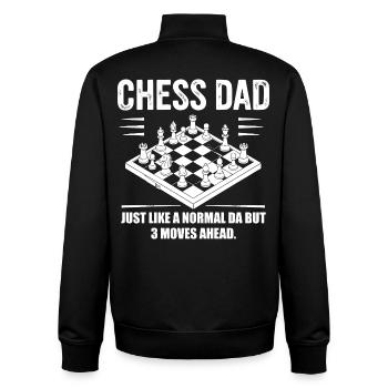 Schach: Das beste Design für Papa und Opa - Unisex Organic Zip Sweatshirt von Stanley/Stella - Schwarz - Hinten - AI Model Male 185 light (185cm)