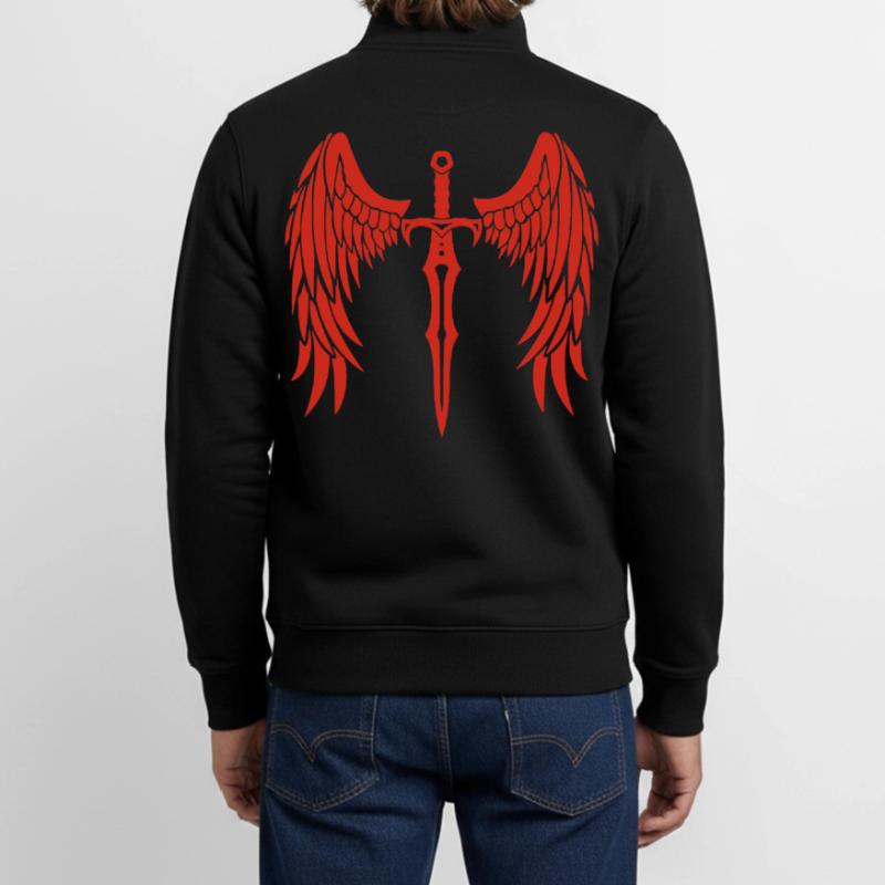 Red Winged Sword Unisex Organic Zip Sweatshirt by Stanley/Stella