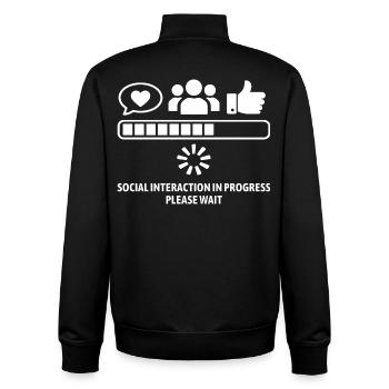 Social interaction - Nerd - Gamer - Unisex Organic Zip Sweatshirt von Stanley/Stella - Schwarz - Hinten - AI Model Male 185 light (185cm)