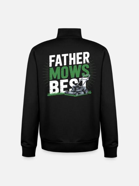 Far haveplæneklipper siger gave til far - Stanley/Stella unisex sweatshirt med lynlås i økologisk - sort