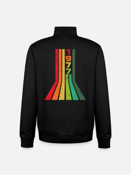 Millésime 1977 - Sweat zippé unisexe en coton bio Stanley/Stella - noir