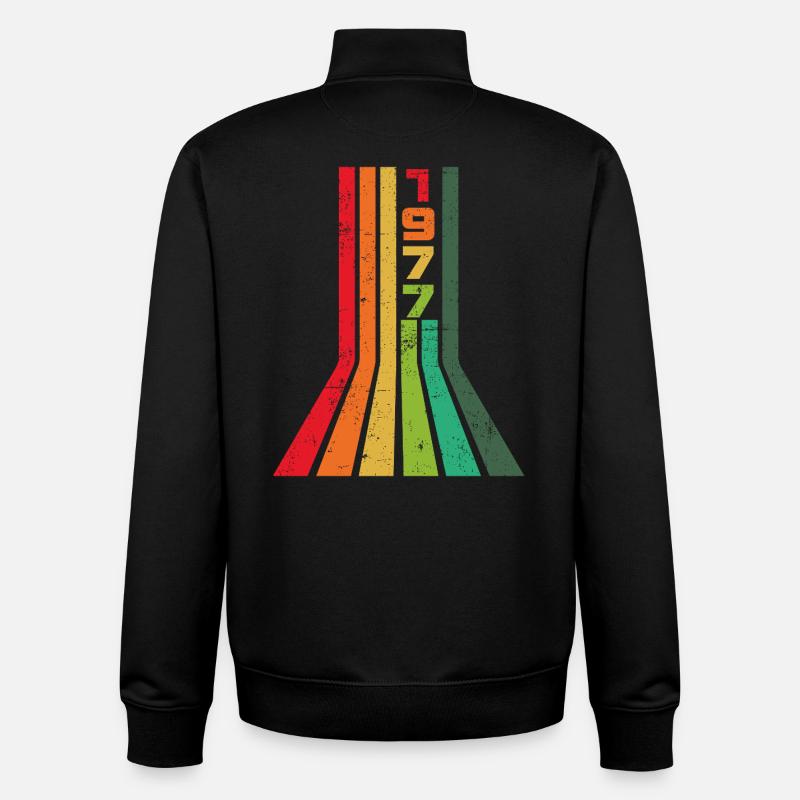 Millésime 1977 - Sweat zippé unisexe en coton bio Stanley/Stella - noir