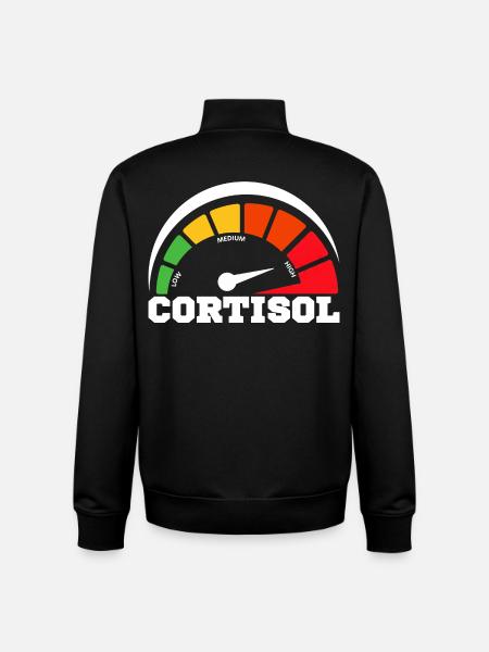 Funny Low cortisol Hilarious Stress Free Cortisol - Unisex Organic Zip Sweatshirt by Stanley/Stella - black