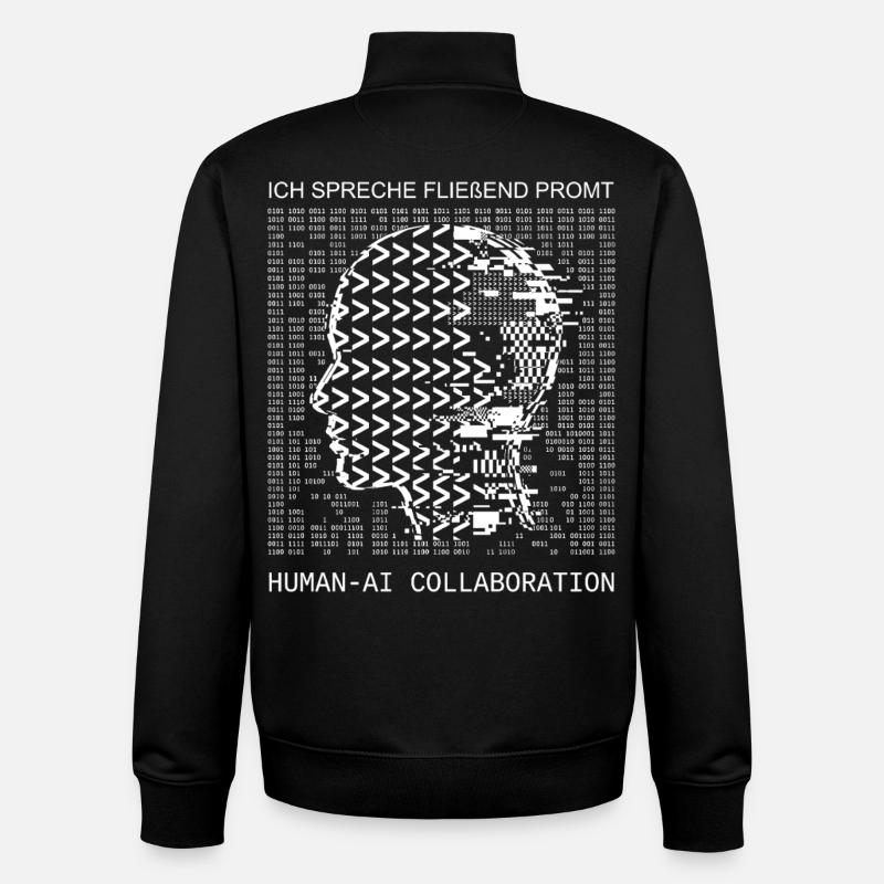 Ich spreche fließend Prompt KI - Unisex Organic Zip Sweatshirt von Stanley/Stella - Schwarz