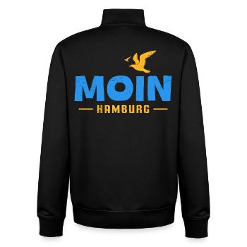Nordsee Urlaub MOIN HAMBURG Lustiges - Unisex Organic Zip Sweatshirt von Stanley/Stella - Schwarz - Hinten - AI Model Male 185 light (185cm)