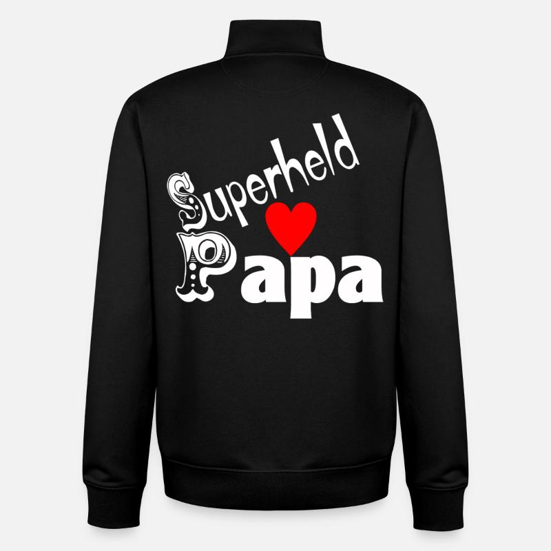 Father's Day Superhero Dad - Unisex Organic Zip Sweatshirt by Stanley/Stella - black