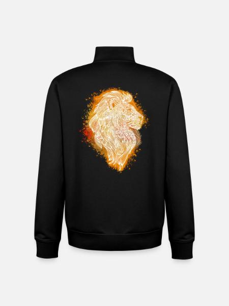 Zentangle Lion - Unisex Organic Zip Sweatshirt by Stanley/Stella - black