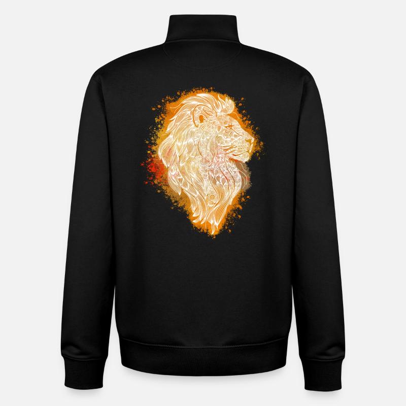 Zentangle-Löwe - Unisex Organic Zip Sweatshirt von Stanley/Stella - Schwarz