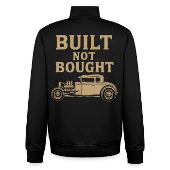 Built Not Bought – Hot Rod Vintage Werkstatt - Unisex Organic Zip Sweatshirt von Stanley/Stella - Schwarz - Hinten - AI Model Male 185 light (185cm)