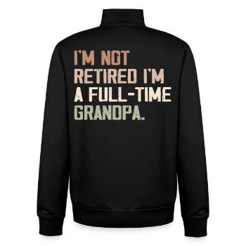 Full-time grandpa: Much more than a retirement - Unisex Organic Zip Sweatshirt by Stanley/Stella - black - Back - AI Model Male 185 light (185cm)