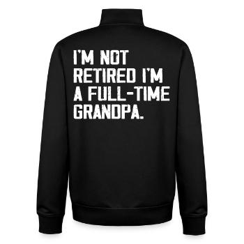 Full-time grandpa: Much more than a retirement - Unisex Organic Zip Sweatshirt by Stanley/Stella - black - Back - AI Model Male 185 light (185cm)