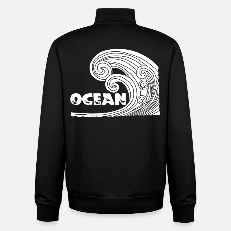 The White Wave - Unisex Organic Zip Sweatshirt by Stanley/Stella - black