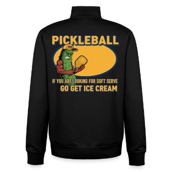 Pickleball-lustiger Spieler Hol dir Cream Soft - Unisex Organic Zip Sweatshirt von Stanley/Stella - Schwarz - Hinten - AI Model Male 185 light (185cm)