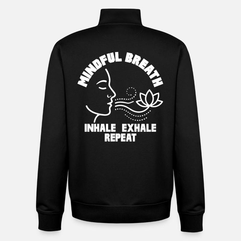 Mindful Breath Achtsamkeit Ruhe - Unisex Organic Zip Sweatshirt von Stanley/Stella - Schwarz
