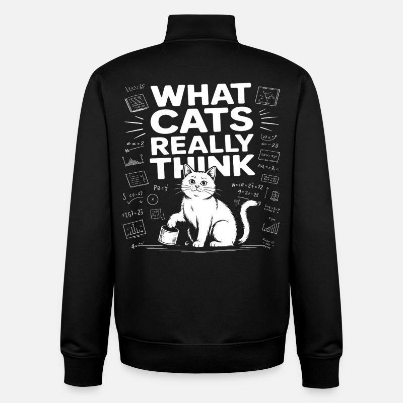 What Cats Really Think Funny - Unisex Organic Zip Sweatshirt by Stanley/Stella - black