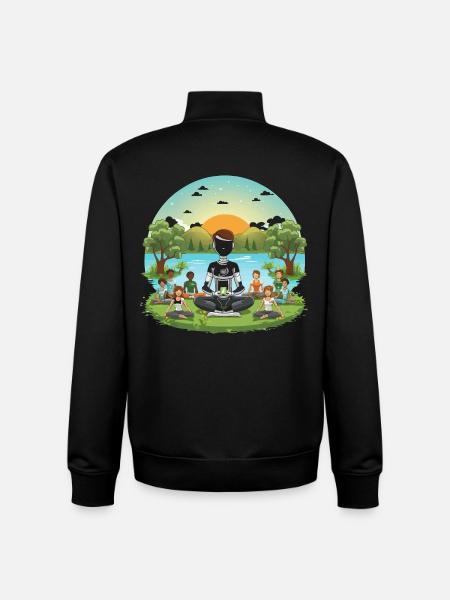 Robotische Meditation am See - Unisex Organic Zip Sweatshirt von Stanley/Stella - Schwarz