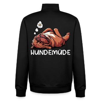 Hundemüde Bordeaux Dogge Bordeauxs Bordeaux Doggen - Unisex Organic Zip Sweatshirt von Stanley/Stella - Schwarz - Hinten - AI Model Male 185 light (185cm)